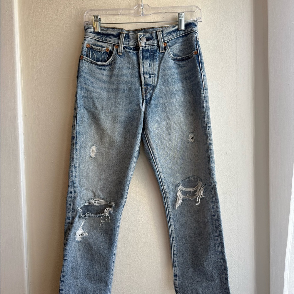 Levi's Women's High Rise Distressed Blue Jeans